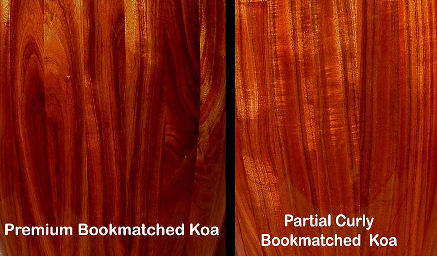 Koa Premium and Partial Curly Wood Grade Chart